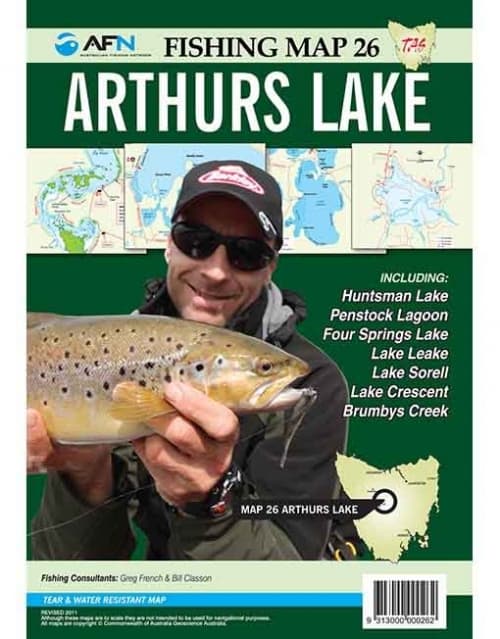 Tasmania Arthurs Lake (AFN Fishing Map) A.B.C. Maps