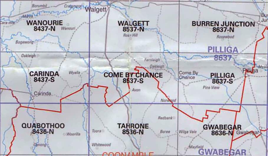 Come By Chance 8537S NSW Topographic Map A.B.C. Maps