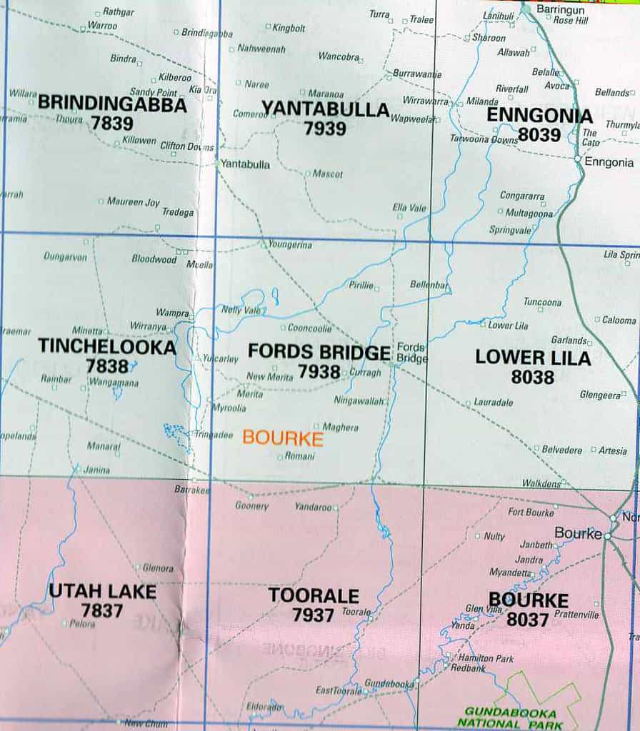 Ford's Bridge 7938 NSW Topographic Map A.B.C. Maps