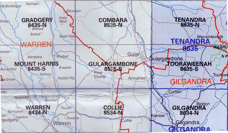 Gulargambone 8535S NSW Topographic Map A.B.C. Maps