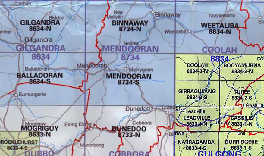 Mendooran 8734S NSW Topographic Map A.B.C. Maps