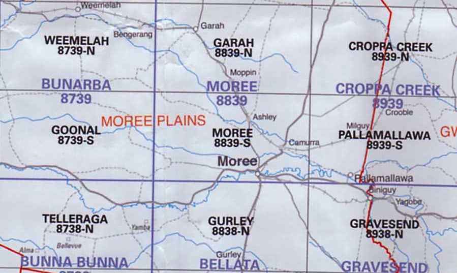 Moree 8839S NSW Topographic Map A.B.C. Maps