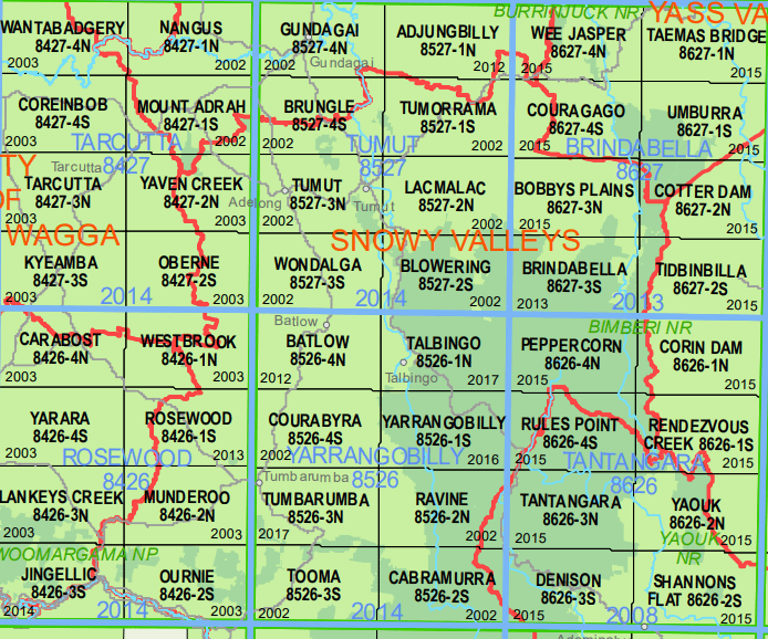 Batlow 85264N NSW Topographic Map Printed A.B.C. Maps