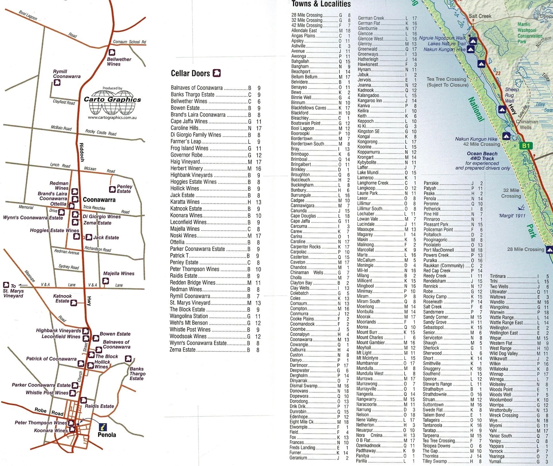 Limestone Coast South East SA Map Carto Graphics A.B.C. Maps