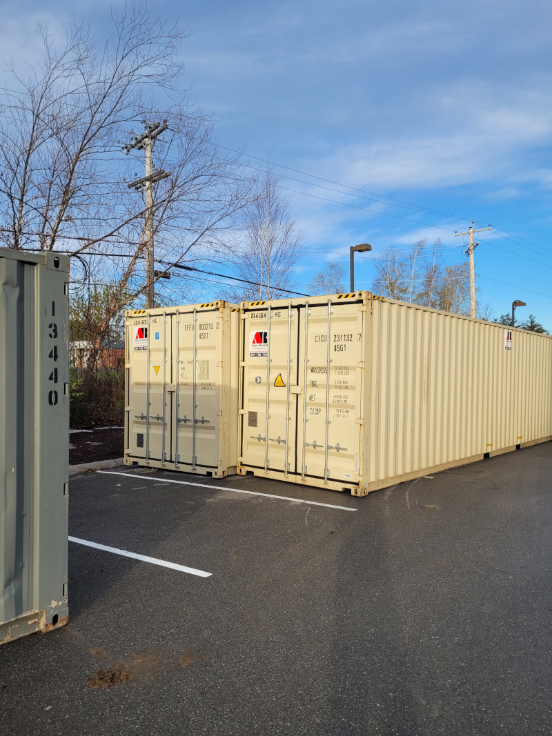 6 total 40’ high cube containers delivered to Bangor Maine Abco