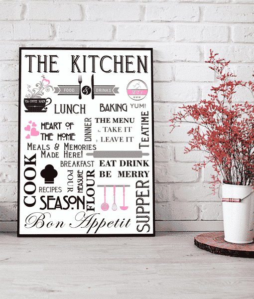 Stylish Kitchen Diner Wall Art Picture Print