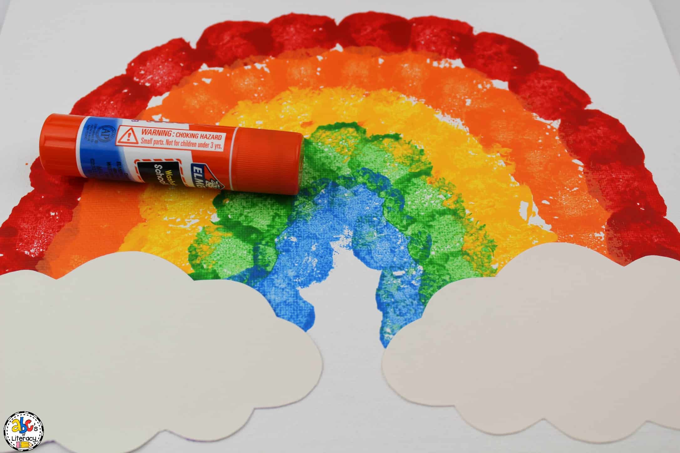 How To Make A Cotton Ball Rainbow Painting Craft