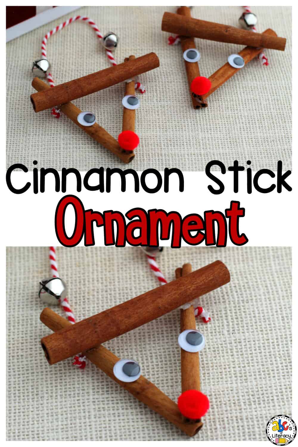 Cinnamon Stick Rudolph Ormament BookInspired Christmas Craft