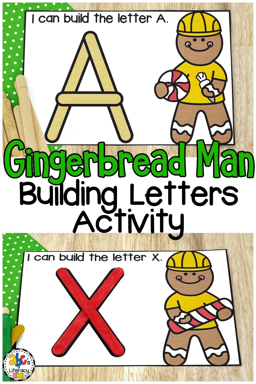 Gingerbread Man Building Letters Activity for Letter Recognition