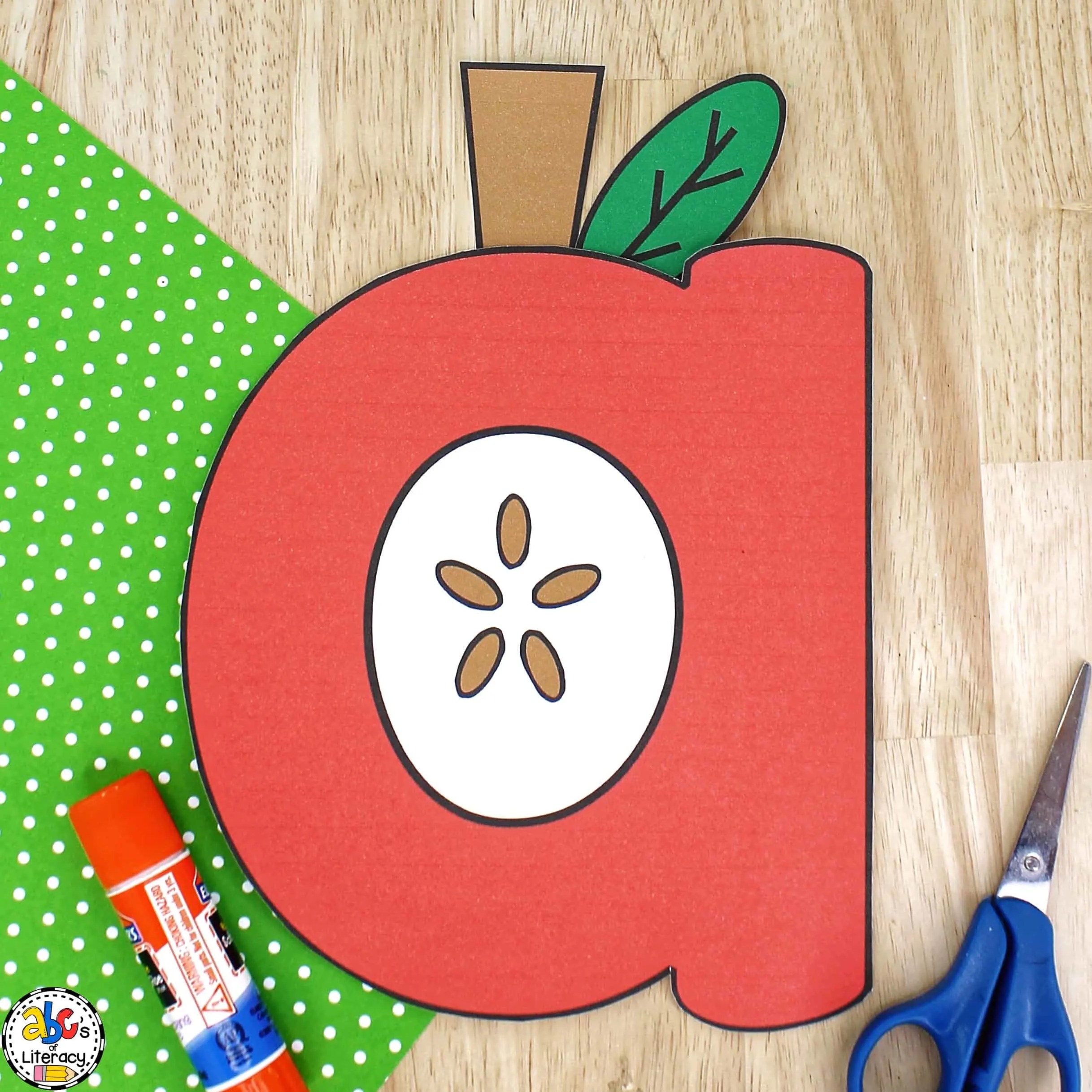 Letter a Apple Craft: Lowercase Letter Recognition Activity