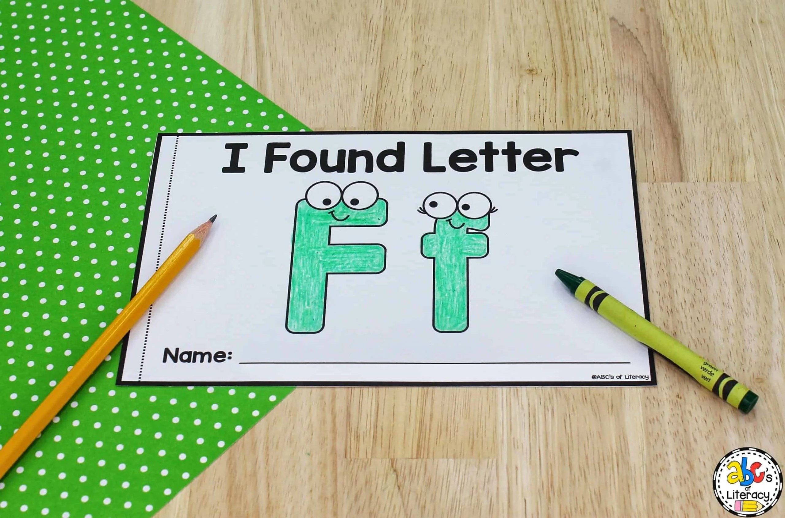 letter f book letter recognition activity for pre readers