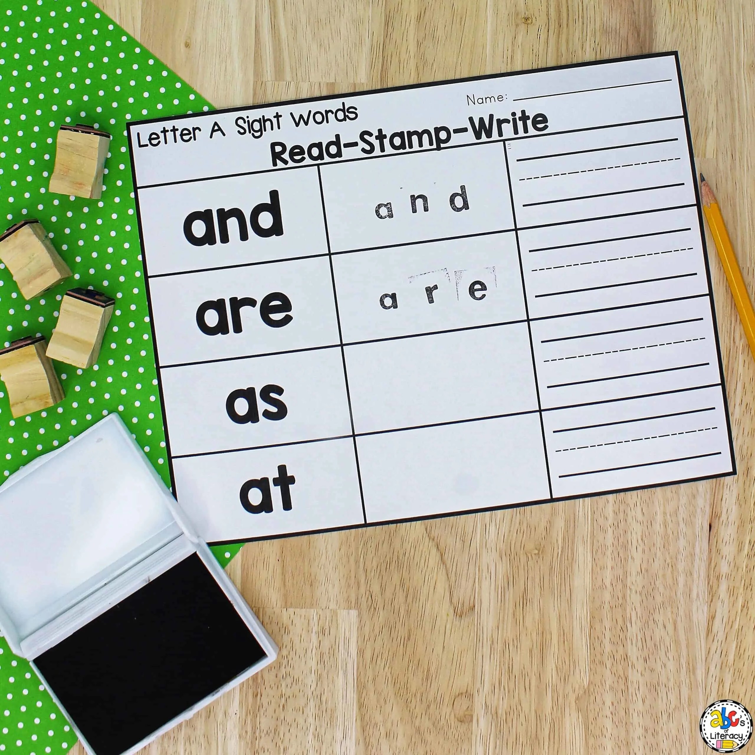 Letter A Sight Words: Read, Spell, & Write Sight Words Activity