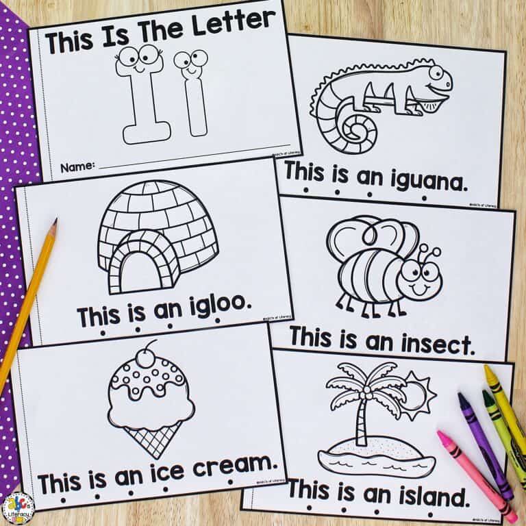 Letter I Book: Printable Alphabet Book for Preschoolers