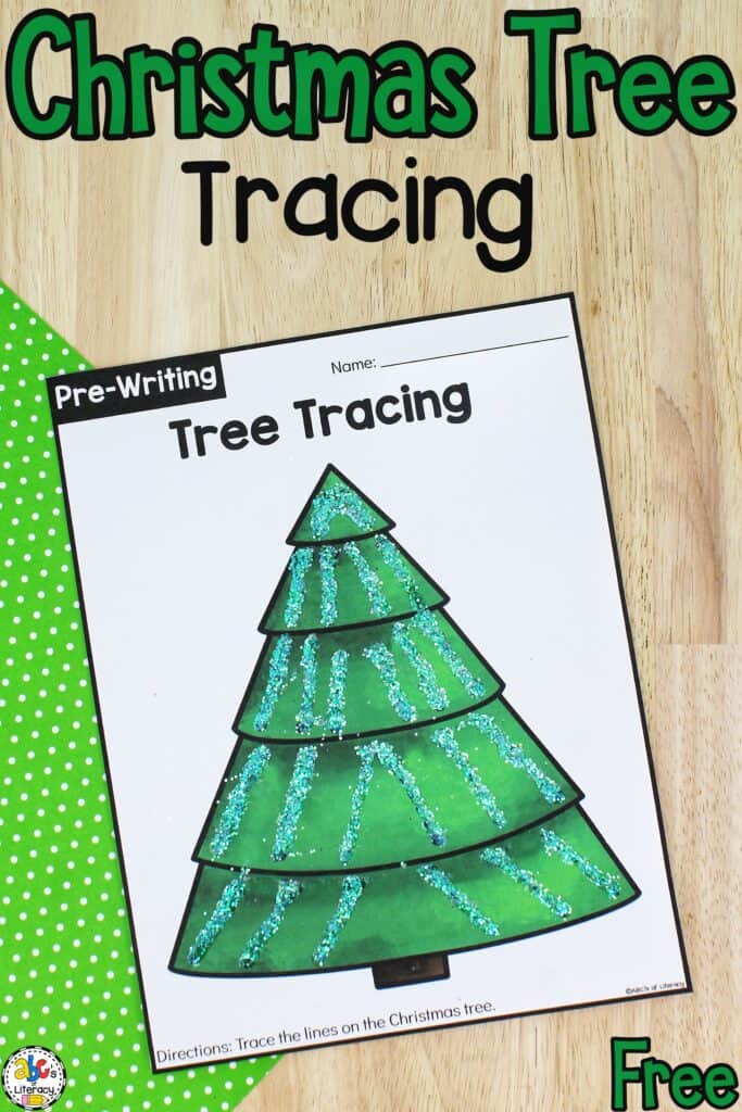 Christmas Tree Tracing Worksheets for Preschoolers