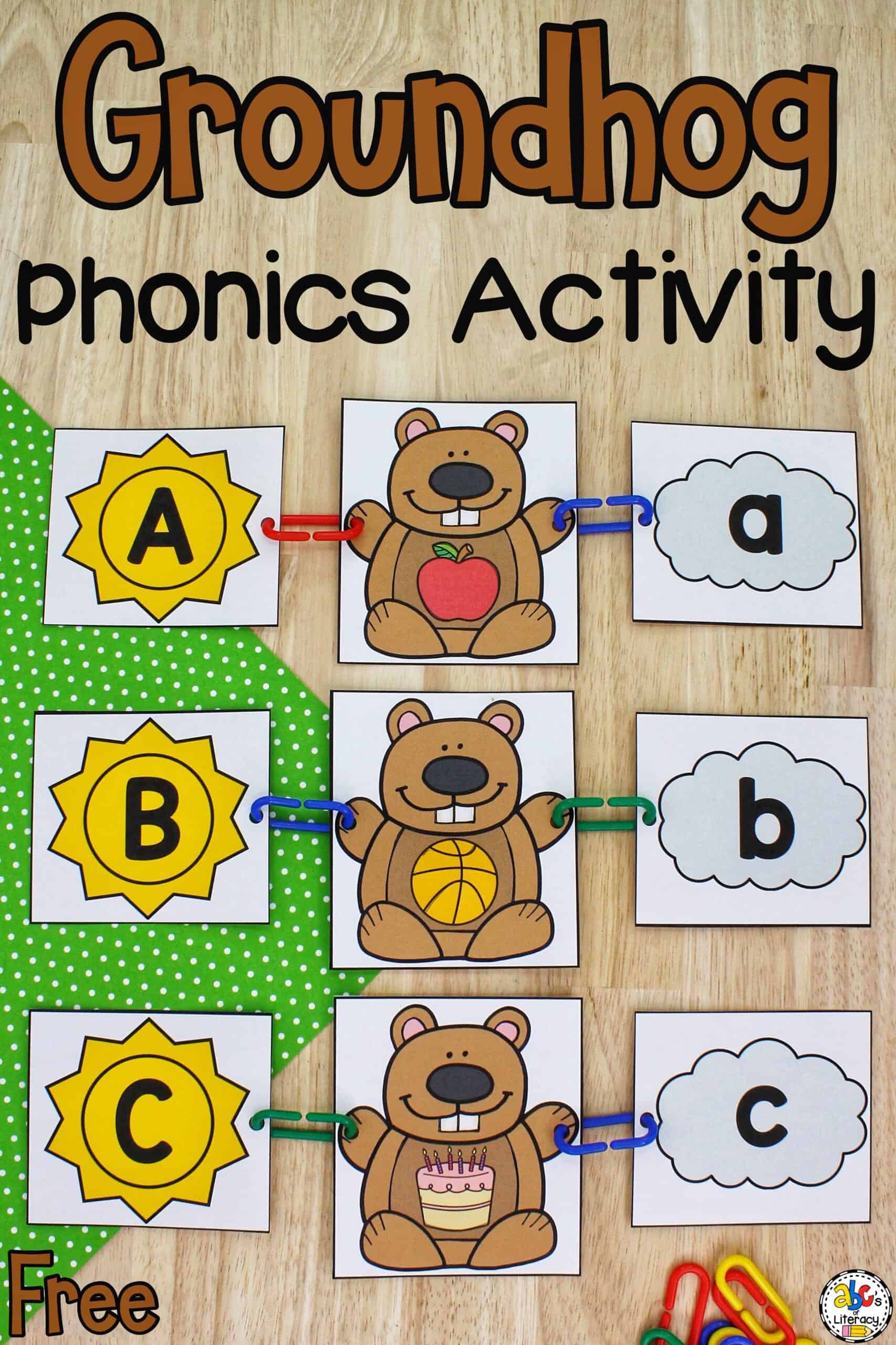 Groundhog Beginning Sounds Activity Phonics Resource