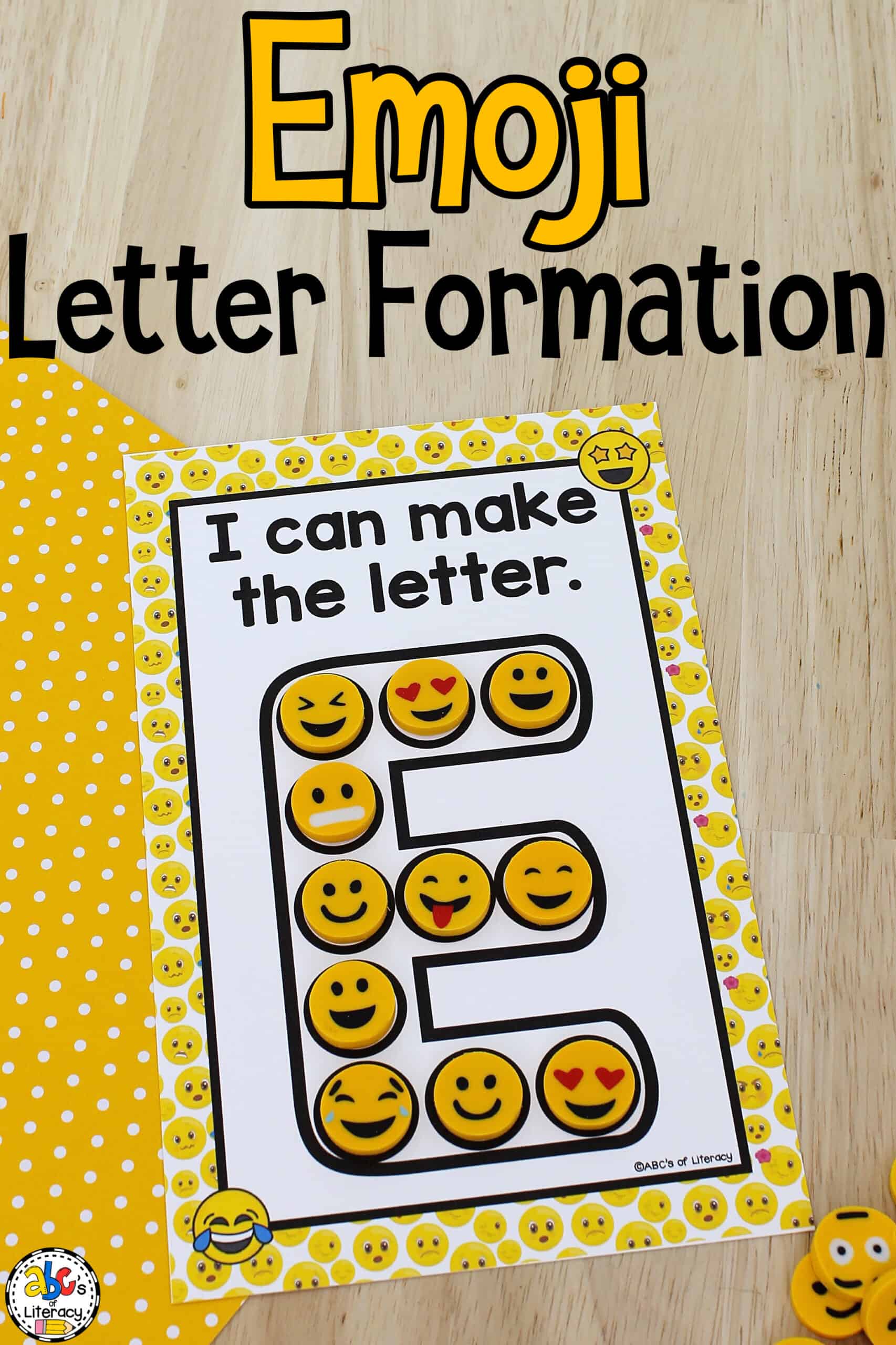 Emoji Letter Formation Cards for Preschoolers (Free Printables)