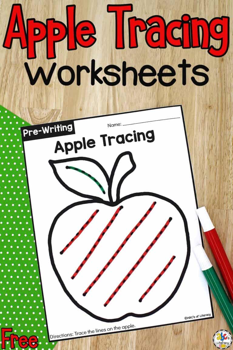 Apple Tracing Worksheets: Preschool Worksheets