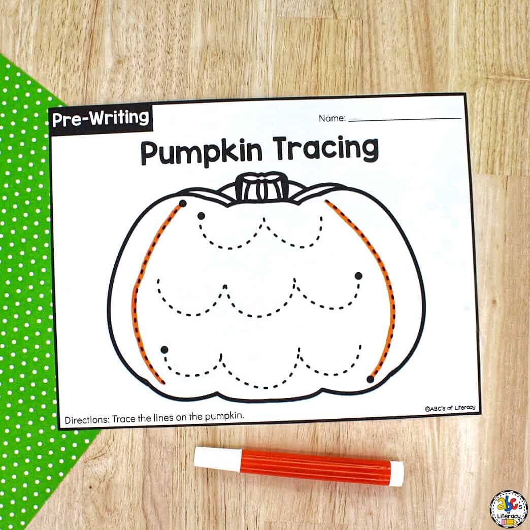 Pumpkin Tracing Worksheets: Pre-Writing Activity for Preschoolers