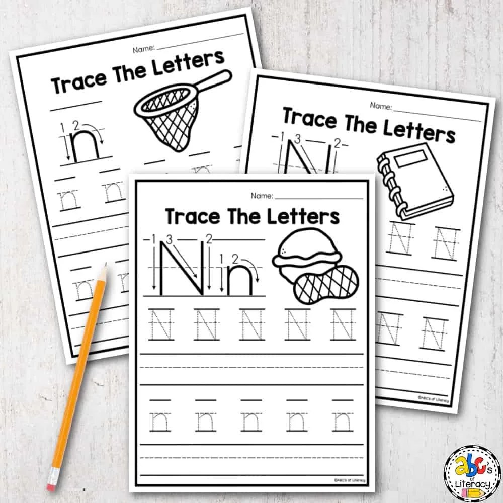 Letter N Tracing Worksheets