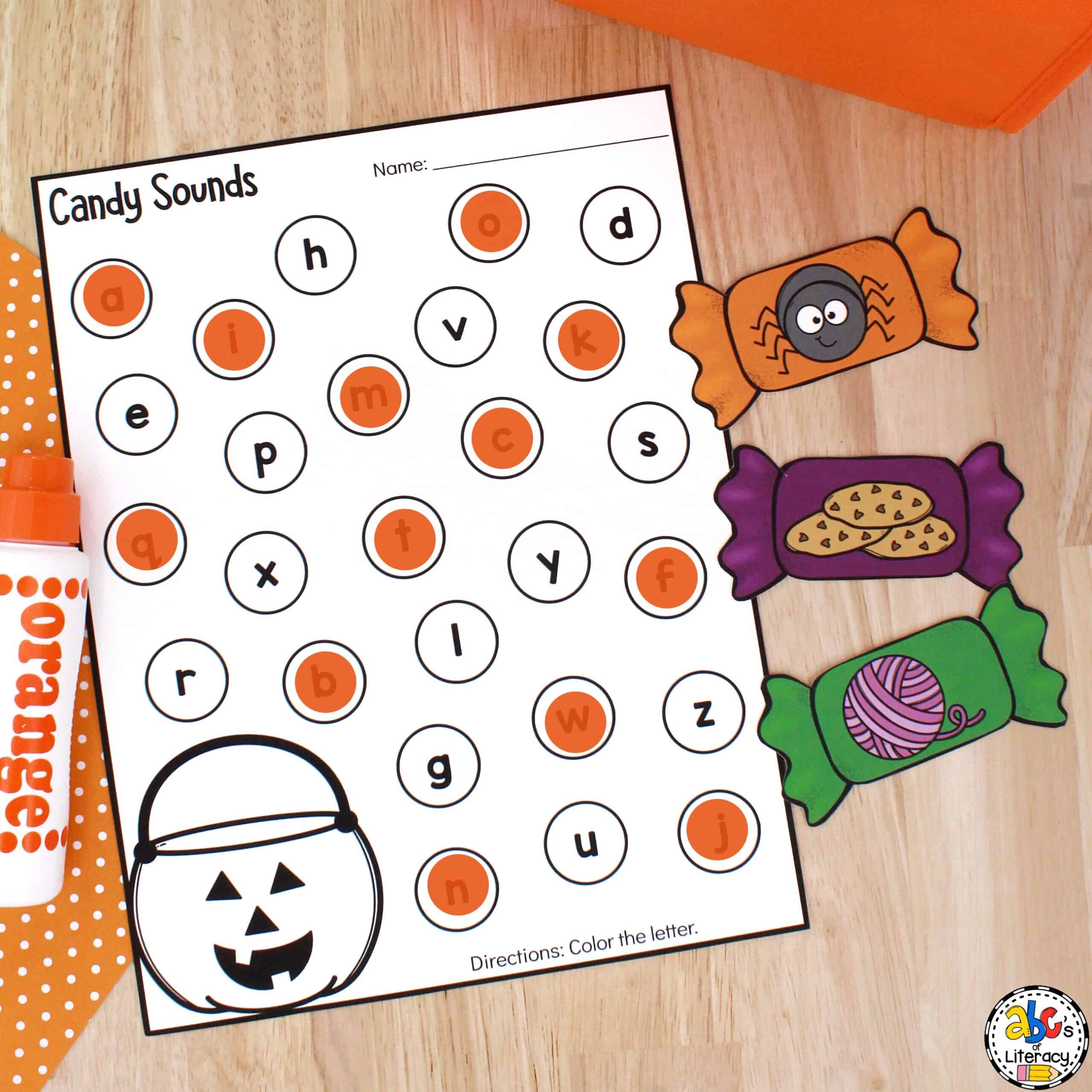 Halloween Candy Beginning Sounds Activity