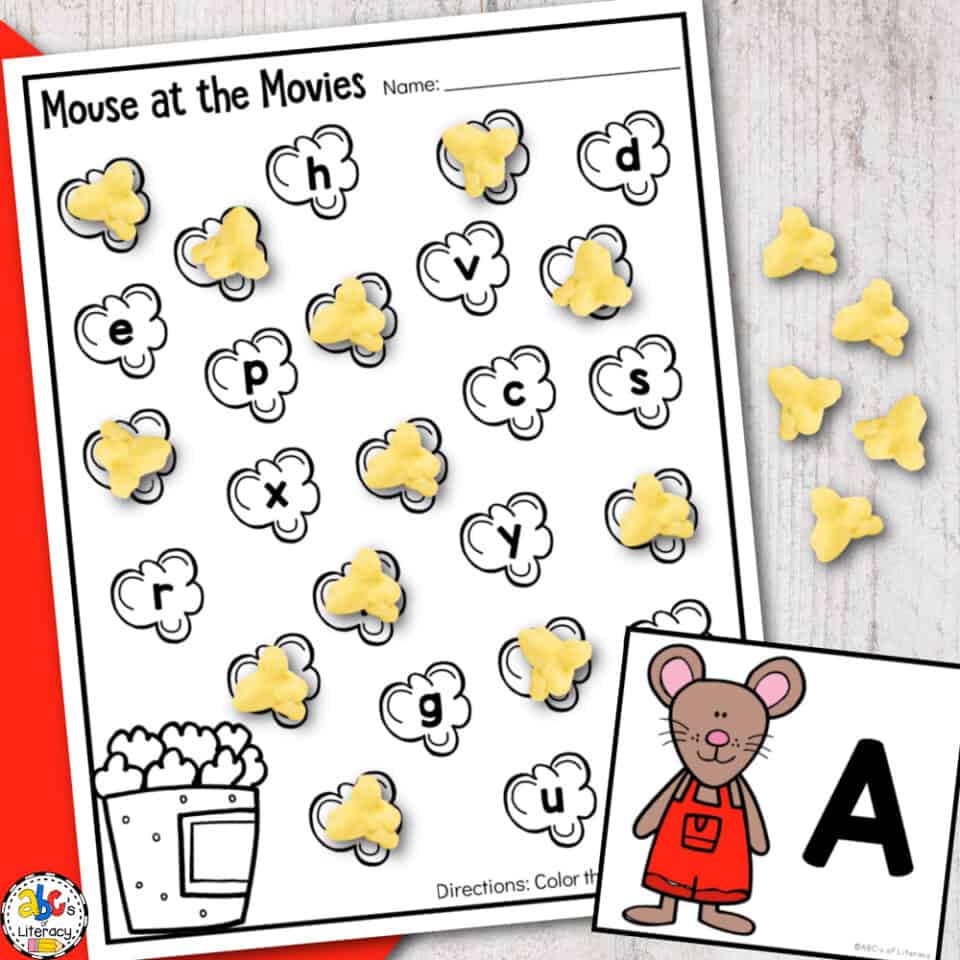 Mouse &amp; Popcorn Letter Find Activity