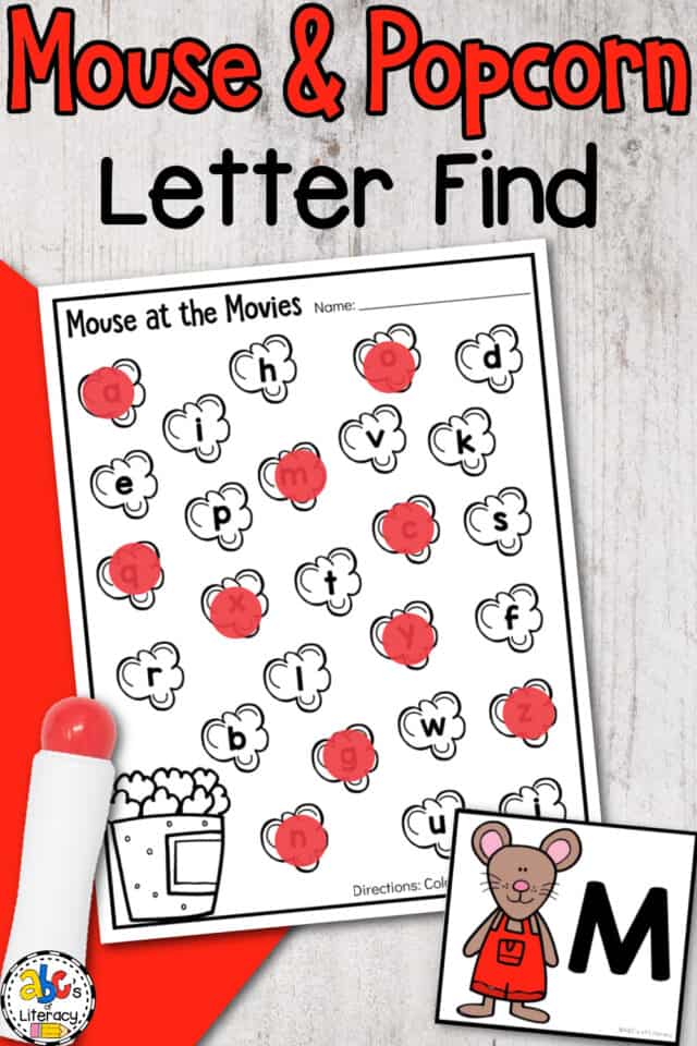 Mouse &amp; Popcorn Letter Find Activity