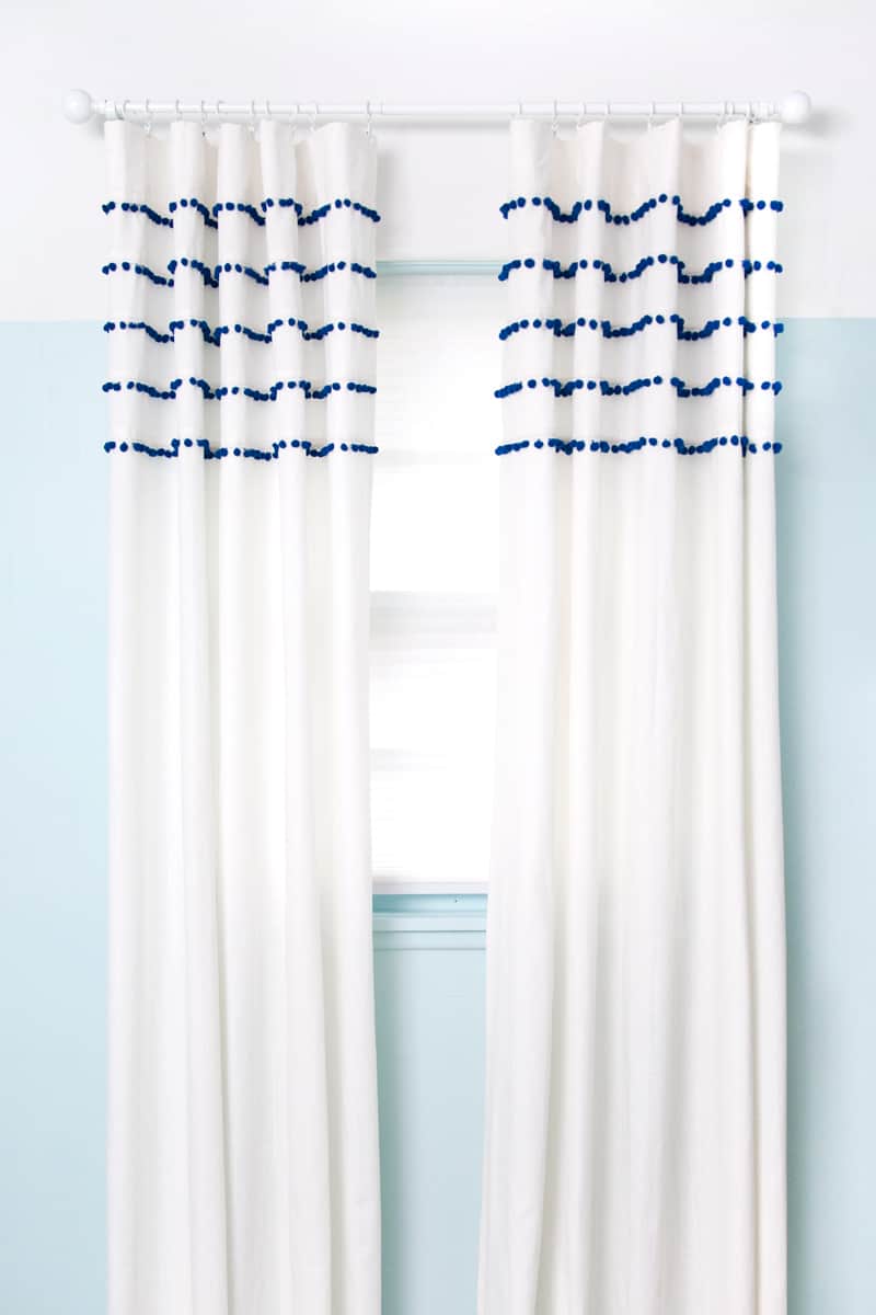 Pleated Pom Pom Curtains A Beautiful Mess