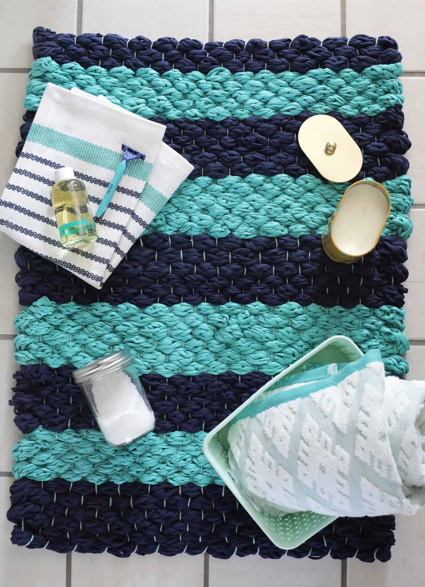 Chunky Woven Bath Mat DIY A Beautiful Mess