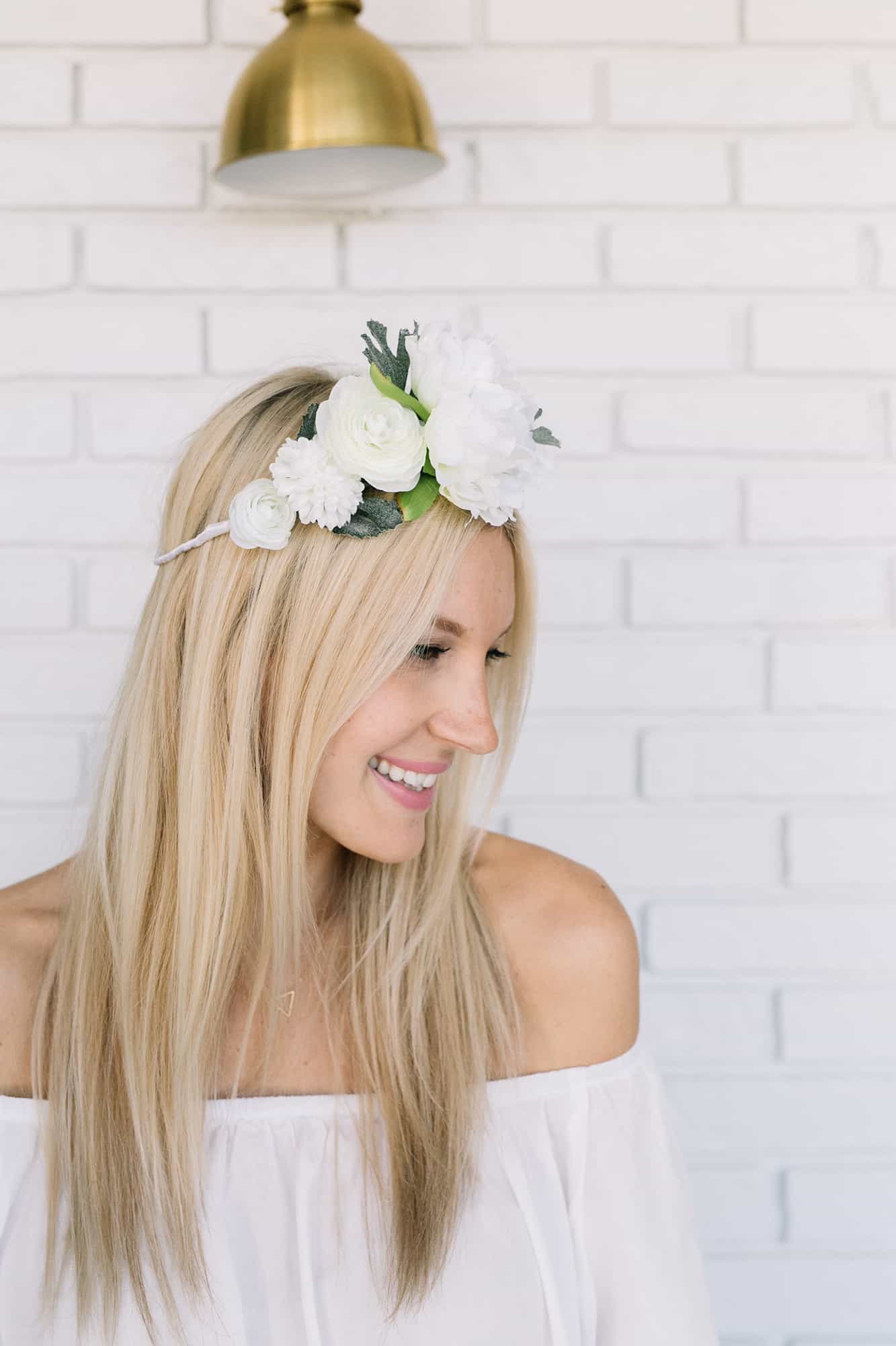 White Flower Crown DIY A Beautiful Mess