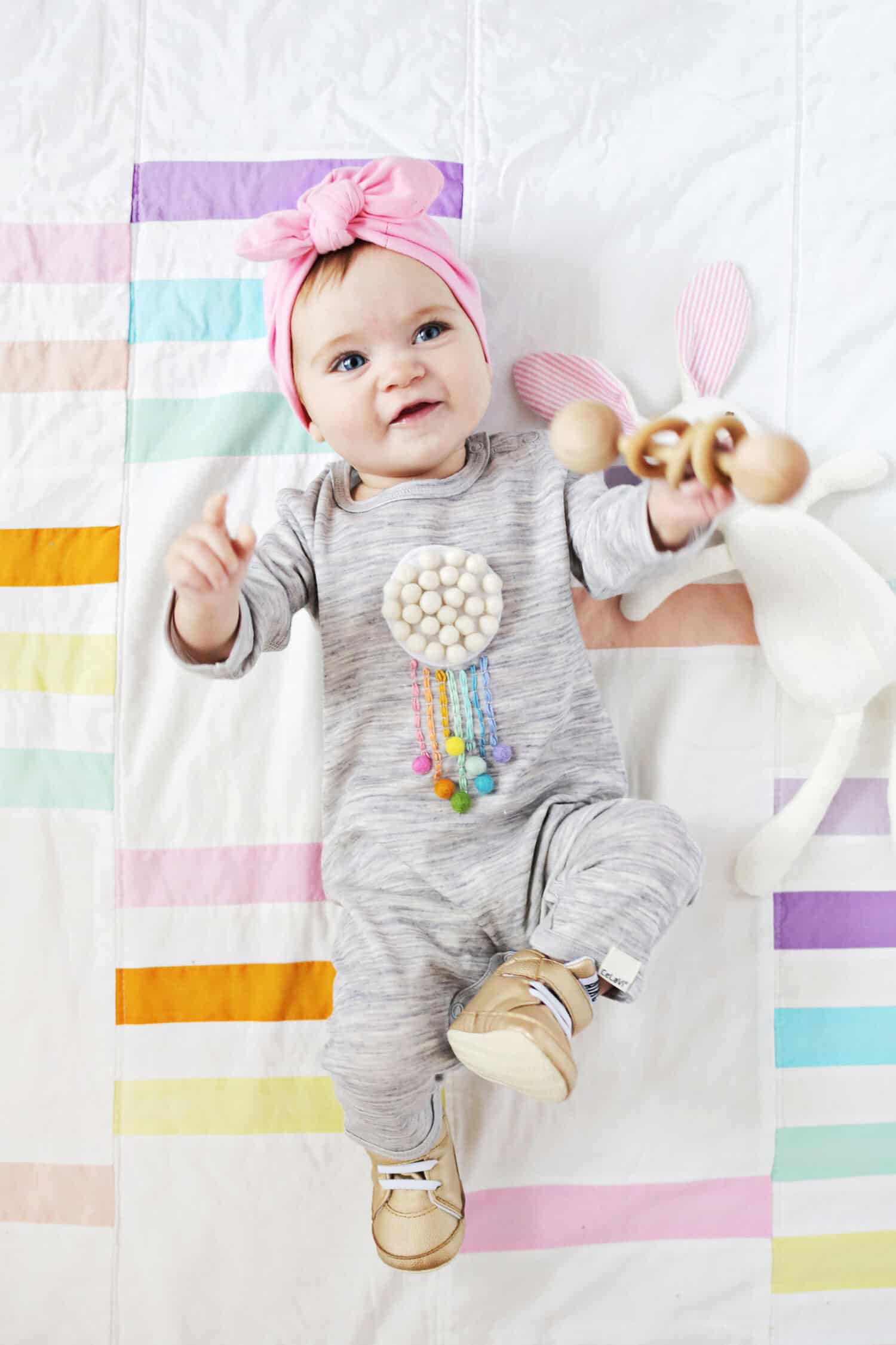 Embroidered Rainbow Romper DIY A Beautiful Mess
