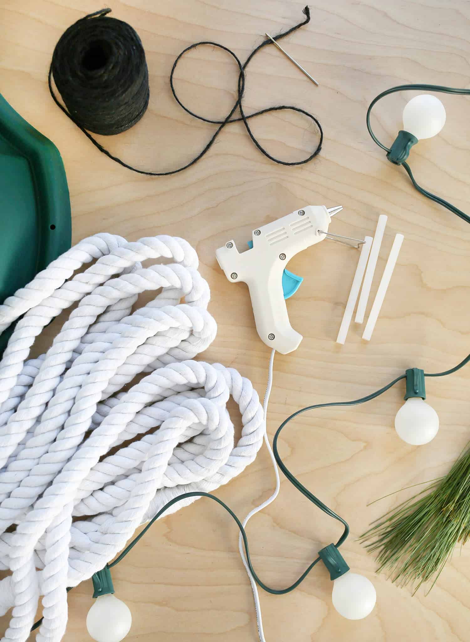 Rope Christmas Tree Collar DIY A Beautiful Mess