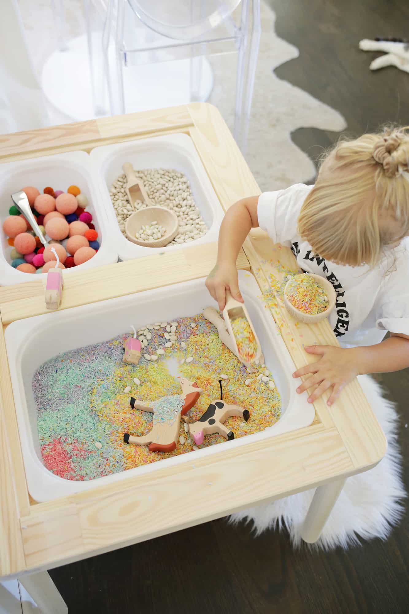 Easy Sensory Bin Table Setup for Kids! A Beautiful Mess