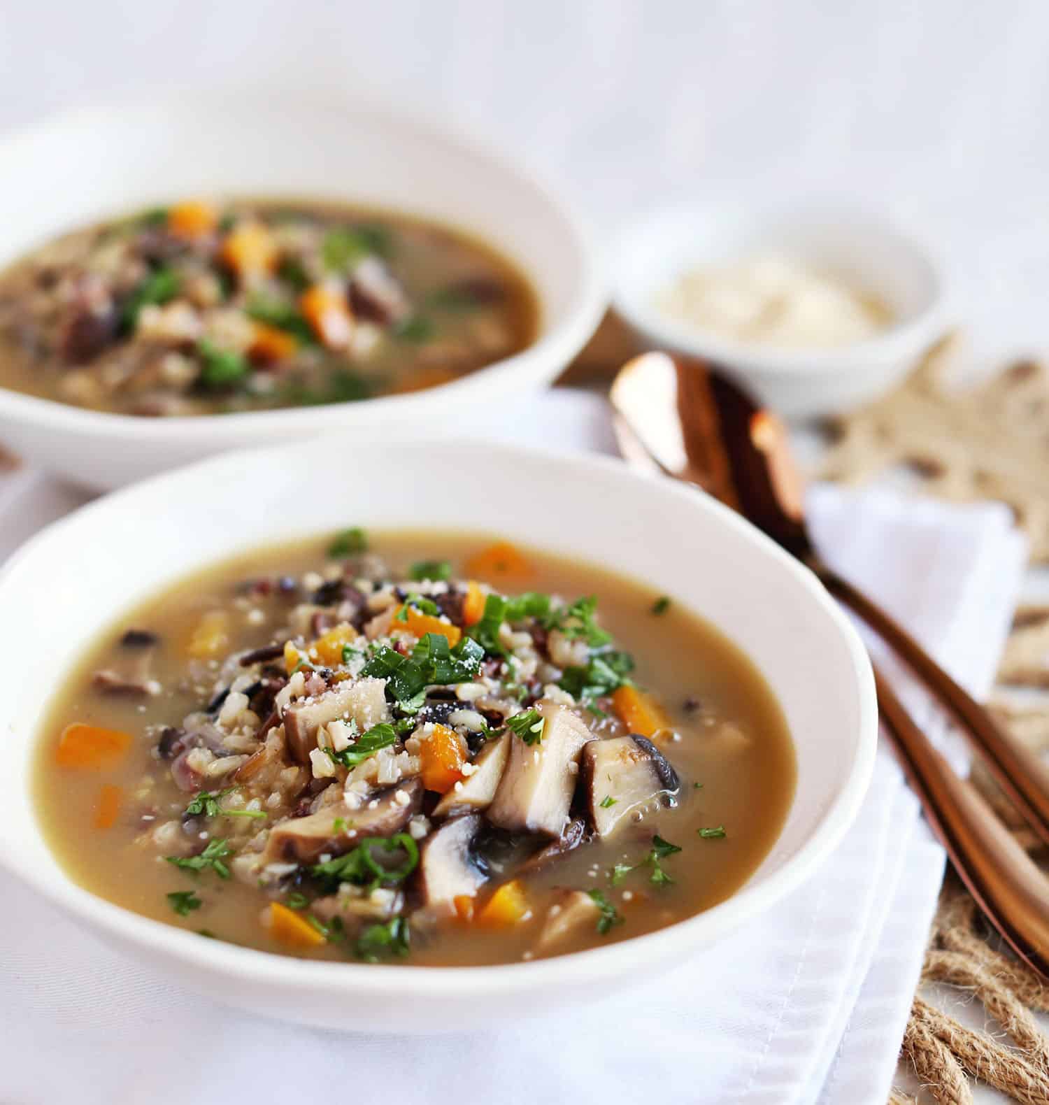 Wild Rice and Mushroom Risotto Soup A Beautiful Mess