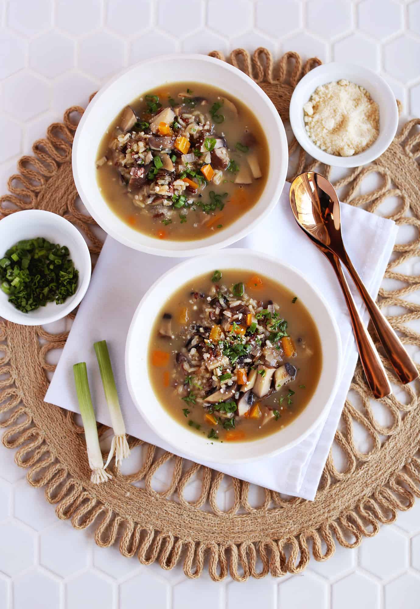 Wild Rice and Mushroom Risotto Soup A Beautiful Mess