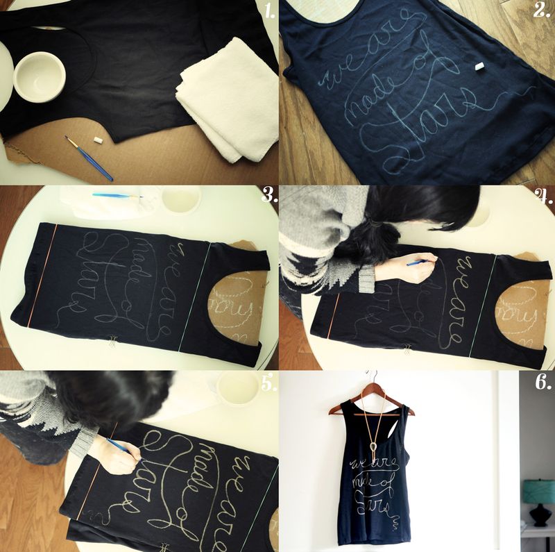 Bleach Painting on Textiles D.I.Y. A Beautiful Mess