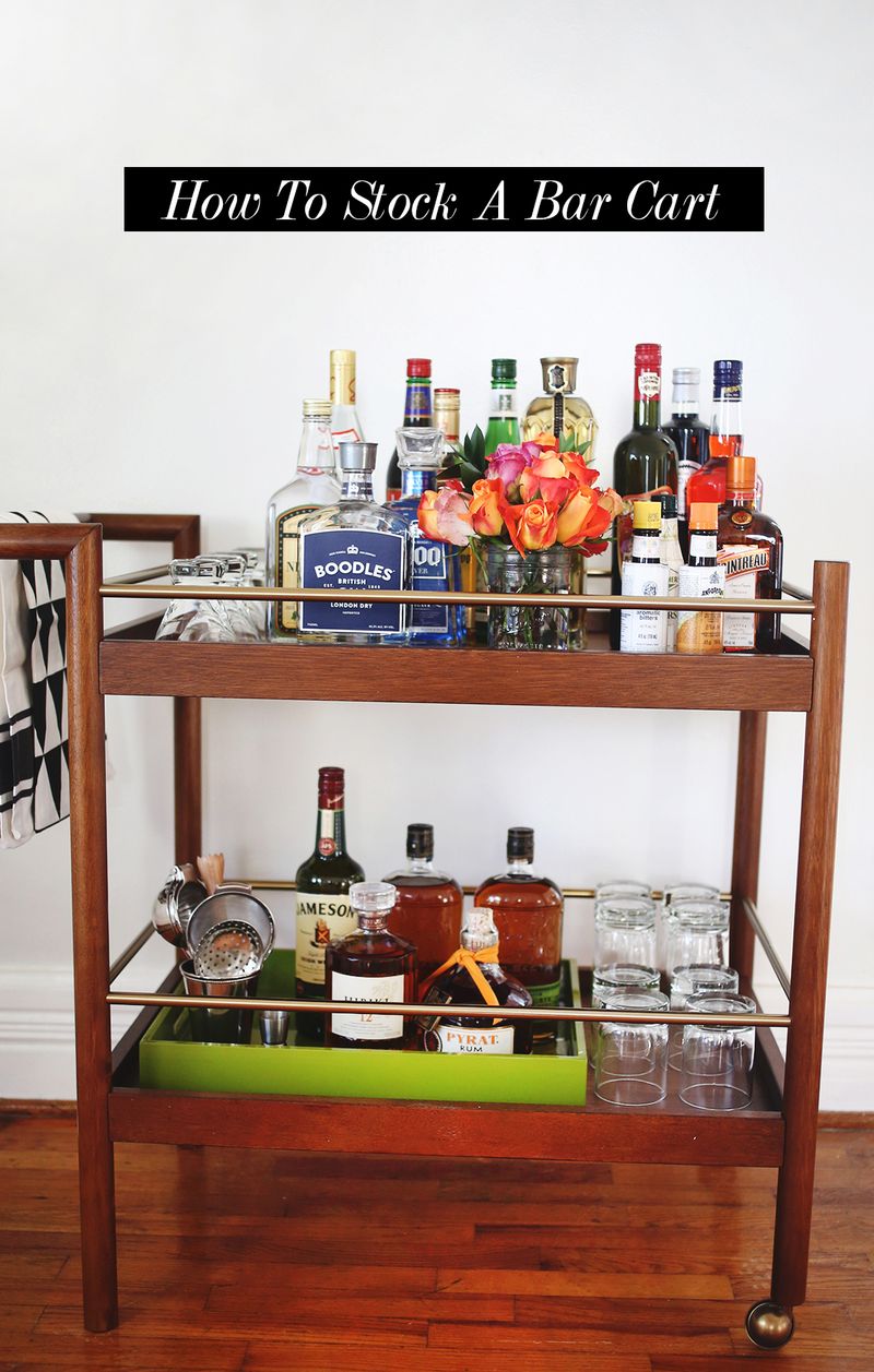 How To Stock A Bar Cart A Beautiful Mess