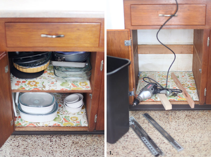I've tricked out the food waste bin under the sink so that. Convert A Cabinet Into A Pull Out Trash Bin A Beautiful Mess