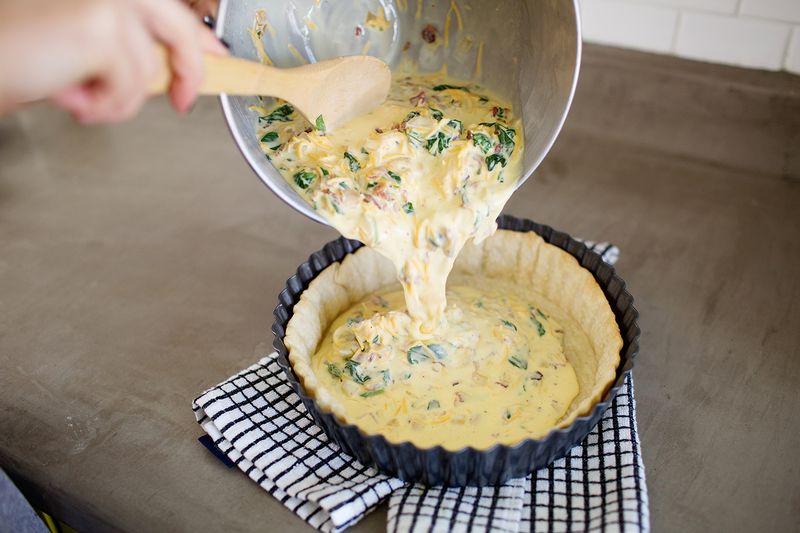 Deep Dish Bacon Spinach Quiche A Beautiful Mess