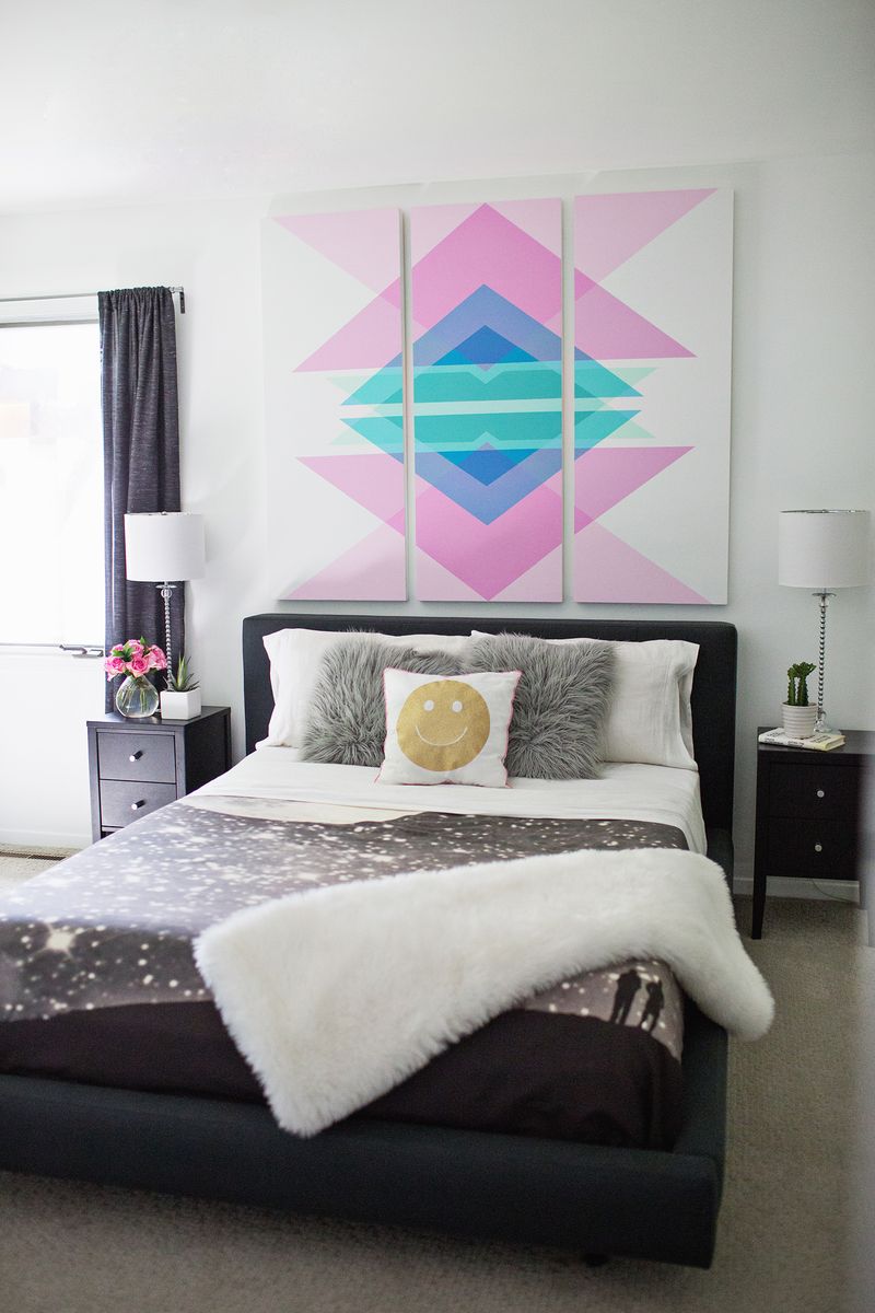 Geometric Art Headboard Panels A Beautiful Mess