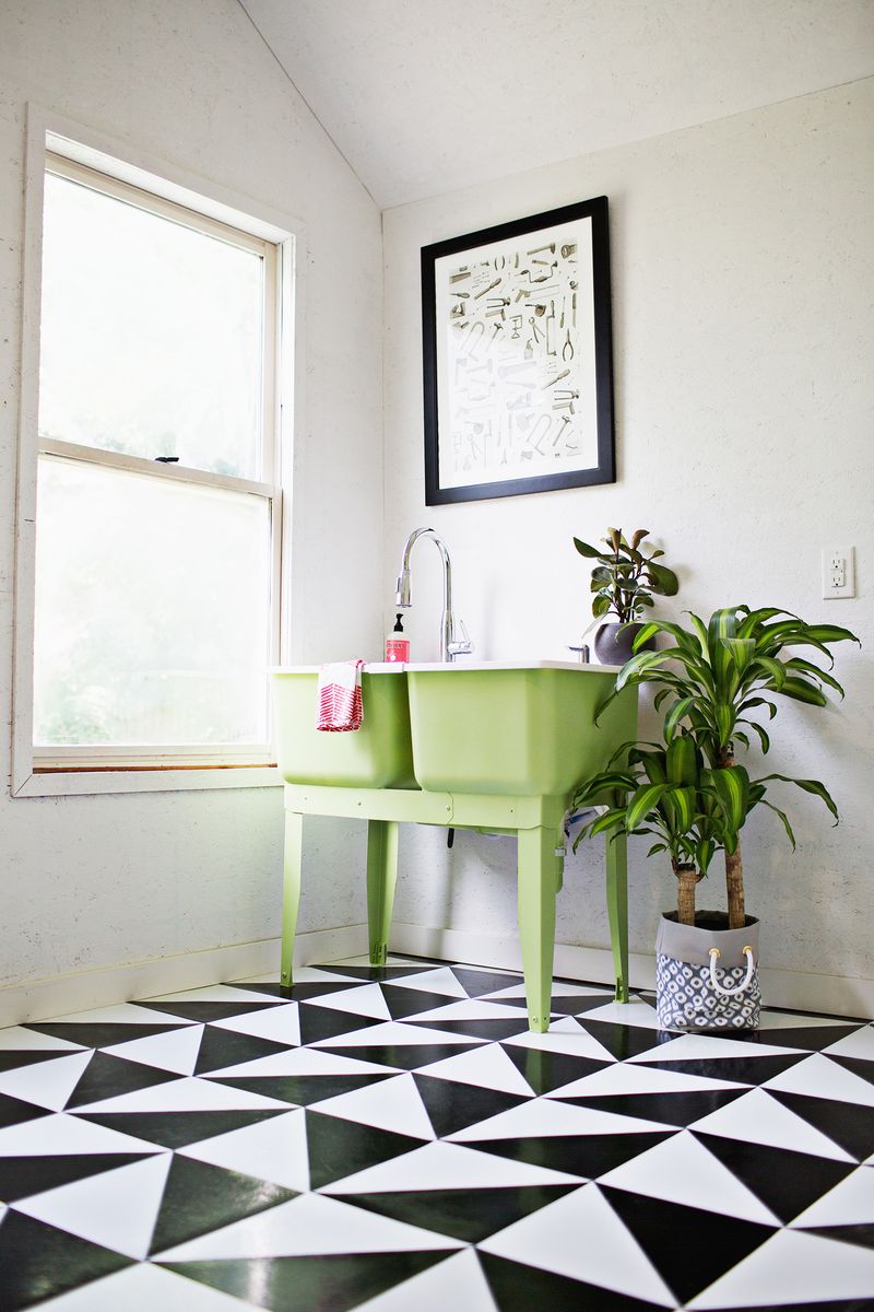 Make A Patterned Floor With Linoleum Tile A Beautiful Mess