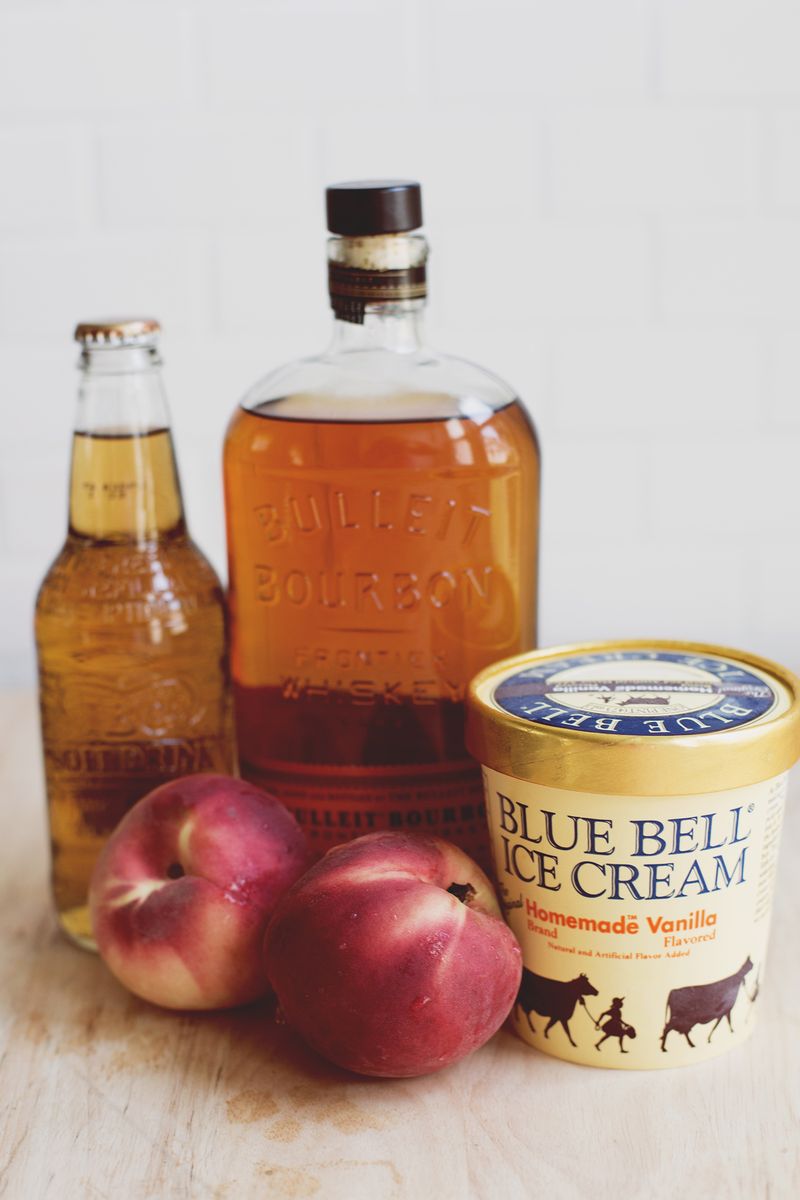 Peaches & Whiskey Ice Cream Float A Beautiful Mess