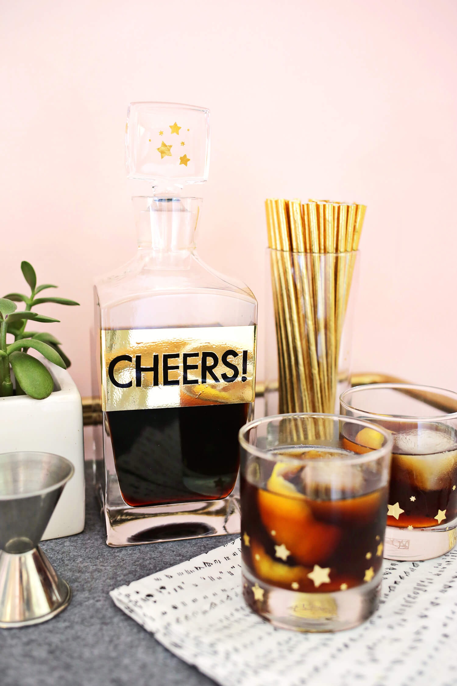 Make Your Own Gold Barware Set! A Beautiful Mess