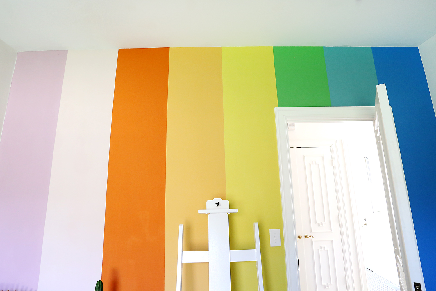 DIY Rainbow Accent Wall A Beautiful Mess