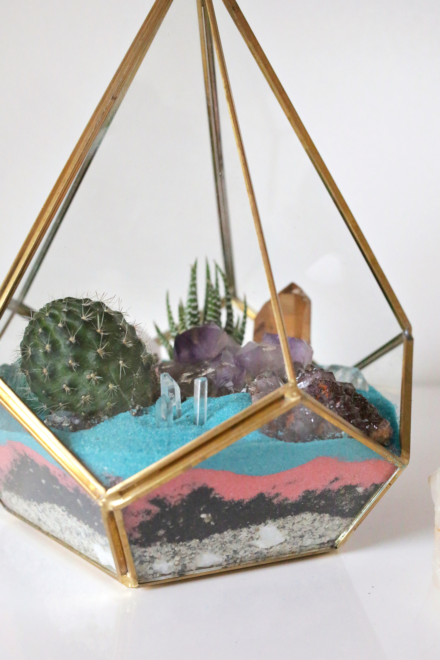 Crystal + Cactus Terrarium A Beautiful Mess