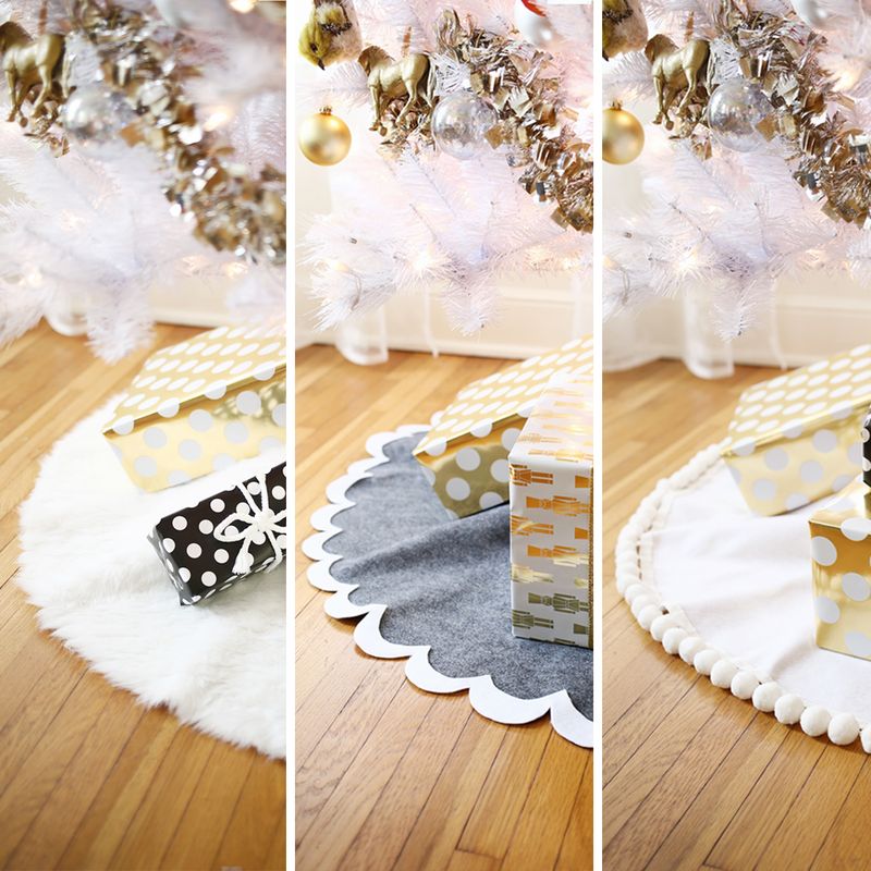 3 Easy NoSew Tree Skirts A Beautiful Mess