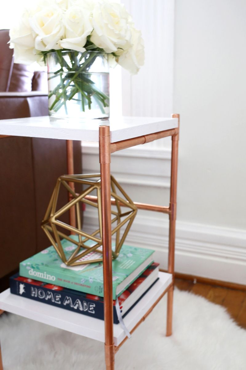 Copper Pipe Side Table DIY A Beautiful Mess