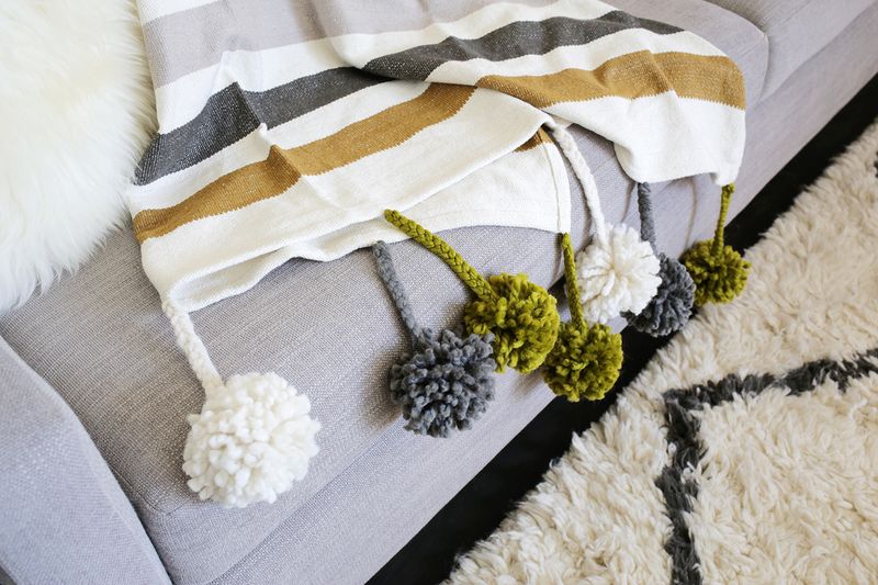 PomPom Blanket DIY A Beautiful Mess