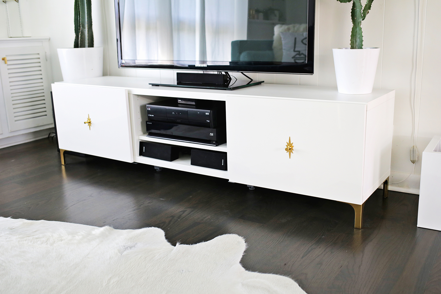 Ikea Restyle Mid Century TV Stand A Beautiful Mess