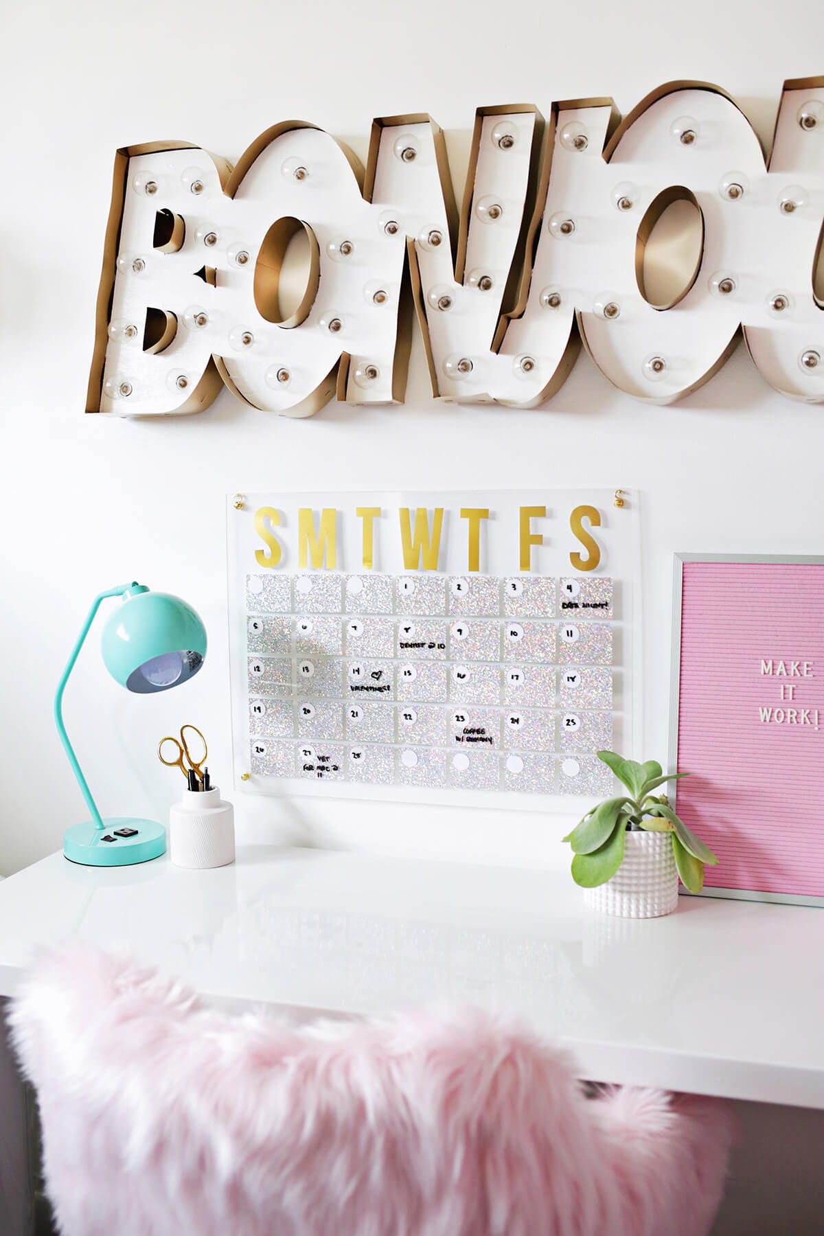 Holographic Glitter Acrylic Calendar DIY A Beautiful Mess