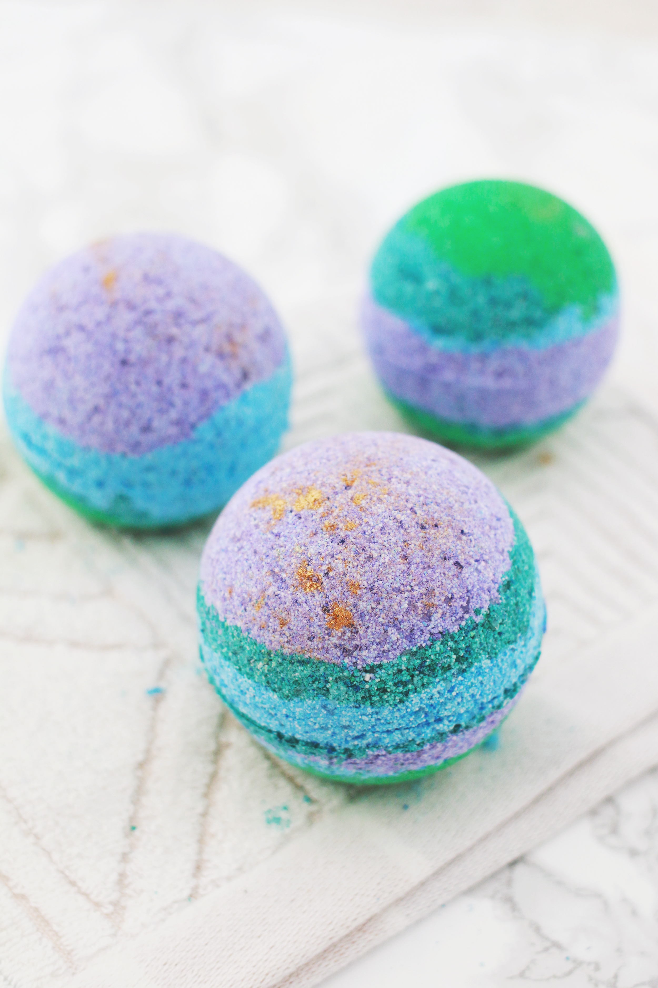 Rainbow & Gold Lustre Bath Bombs A Beautiful Mess